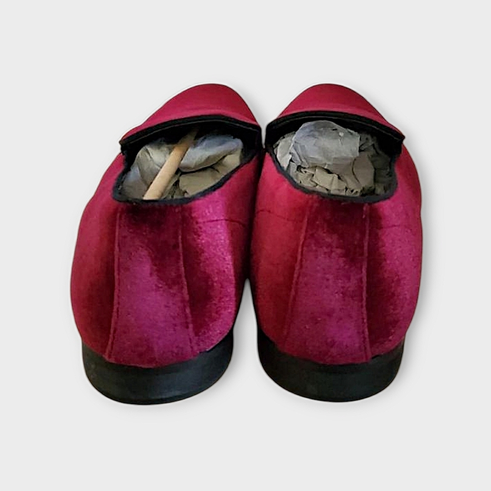 Steve Madden "Laight" Burgundy Velvet Loafers - Picture 5 of 8